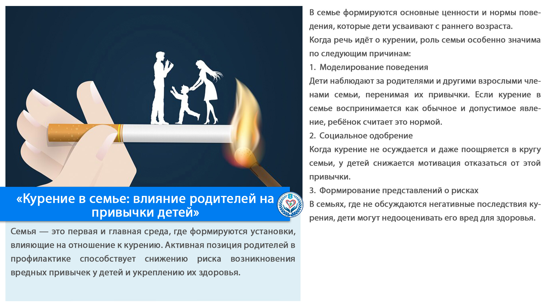 «Курение в семье: влияние родителей на привычки детей»